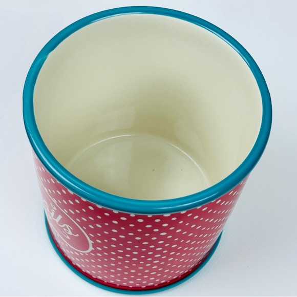 Pioneer Woman Polka-Dot Utensil Crock Holder Organizer - Picture 4 of 7